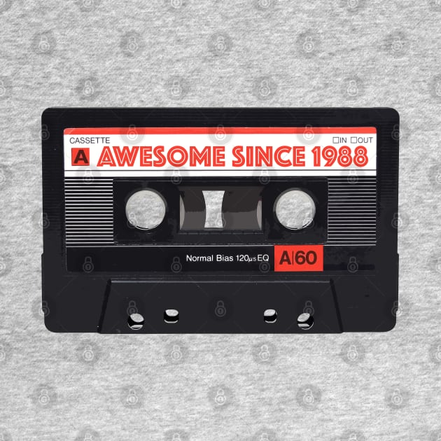 Classic Cassette Tape Mixtape - Awesome Since 1988 Birthday Gift by DankFutura